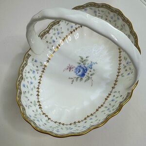 Nikki Fine Bone China Trinket Dish “Blue Prose 870” made in Japan. (F)